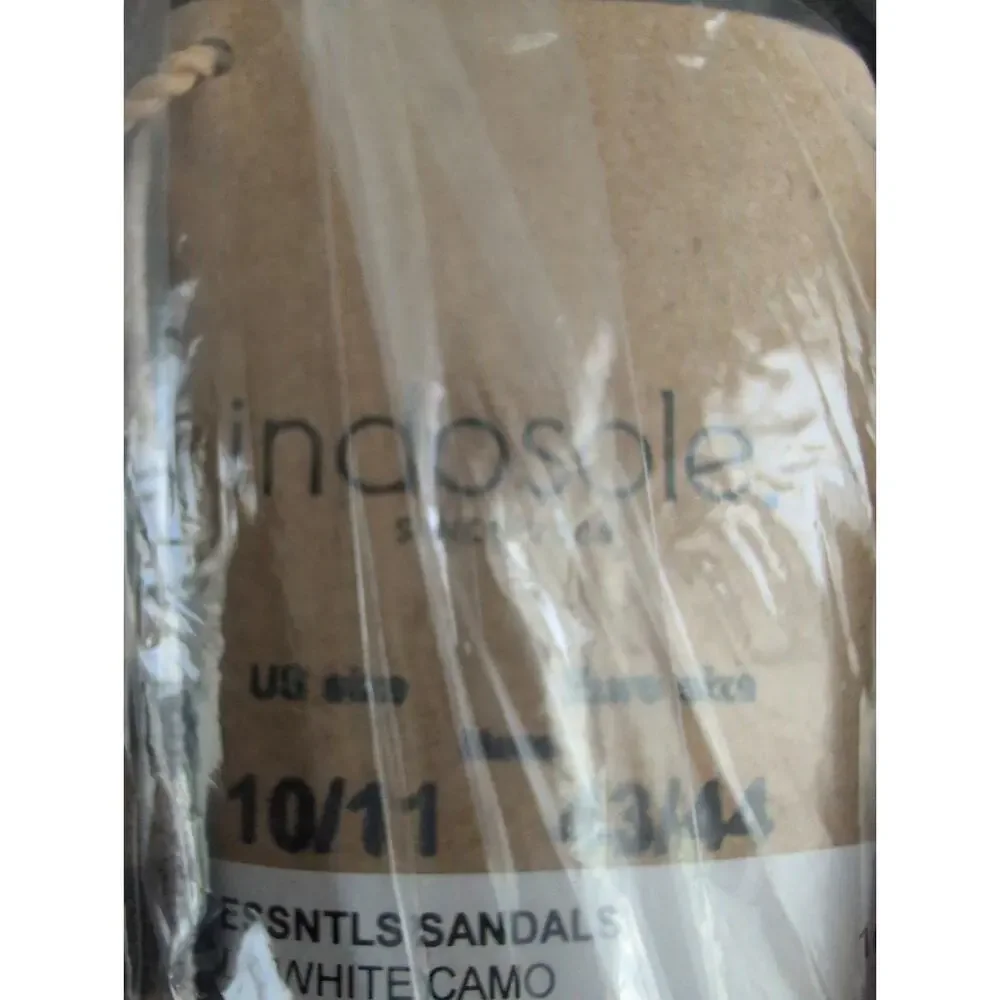 Indosole ESSNTLS Flip Flop Sandals Men 10-11 Black White Camo Eco-friendly Vegan